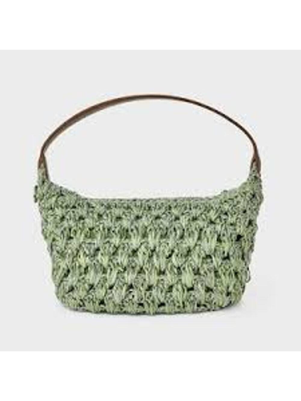 A New Day NWT Women's Woven Crochet Green Metallic Shoulder Bag